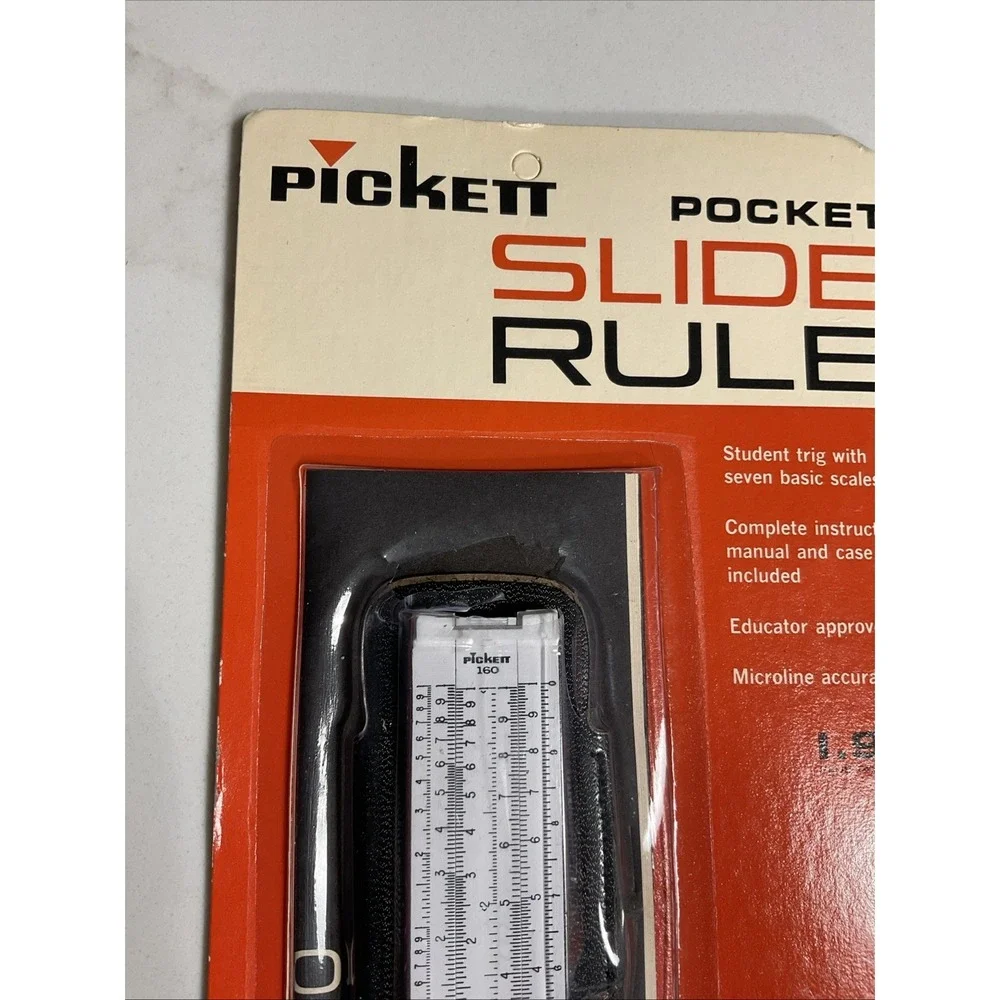 Vintage 2PC Pickett 160 Microline Plastic Slide Rule w/Case New In Orig Package